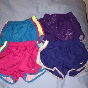 Lot of 4 Girls Nike Running Shorts